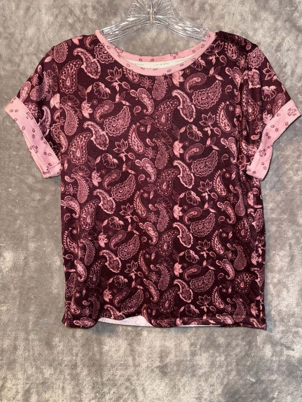 Lucky Brand Paisley Print Short Sleeve T-Shirt Size XS